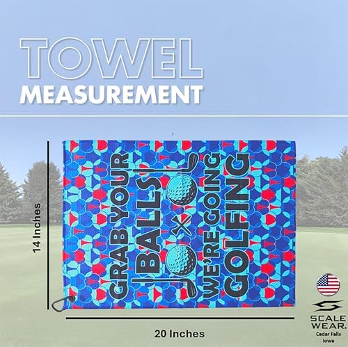 Grab Your Balls We're Going Golfing Funny Golf Towel Microfiber Clip - Image 2
