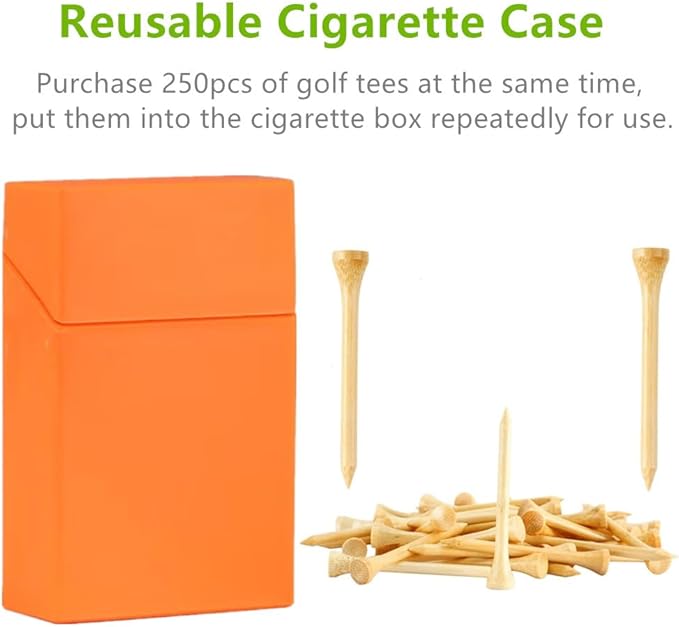 Premium Bamboo Golf-Tees | 18 Count, 2-3/4 or 3-1/4 Inch Wooden Tees | Pop-up Packaging and Cool Organization | Funny Golf Accessory for Golfers