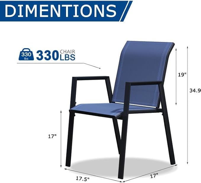 Outdoor Patio Chairs Set of 4, Lightweight Patio Set - Image 6