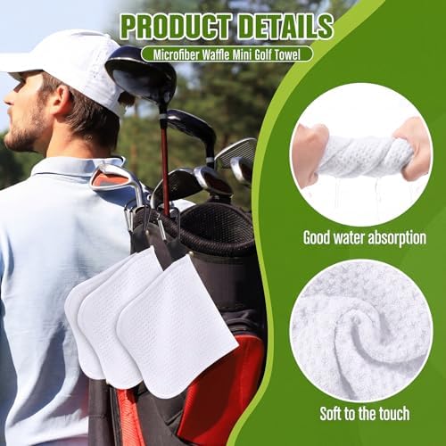 Batiyeer 5 Pack Small Golf Towel 5.5 x 5.5 Inch Microfiber Waffle Material - Image 5