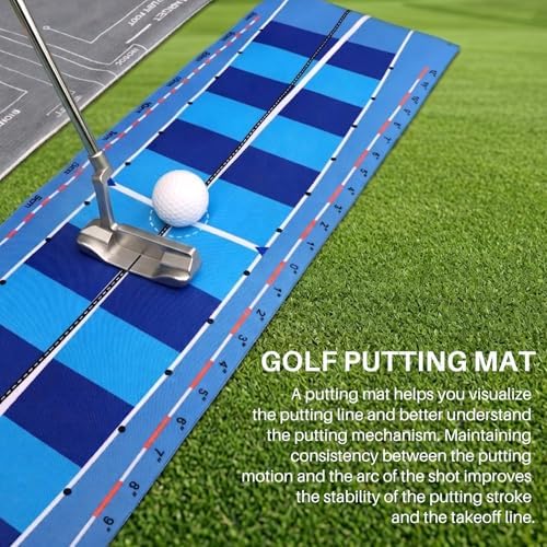 Golf Putting Mat & Golf Stance Training Towel Set, A Golf Putting Practice Aid - Image 5