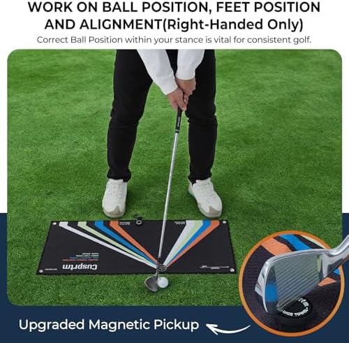 Magnetic Golf Stance Towel & Alignment Training Aid – Dual-Sided Proper Ball - Image 2
