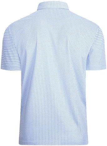 Alex Vando Mens Golf Shirt Moisture Wicking Classic Print Golf Shirts - Image 3
