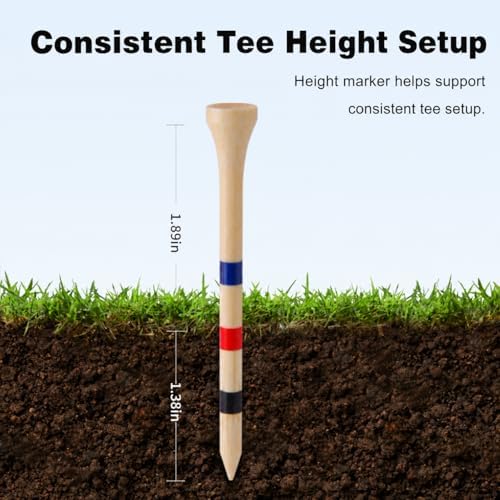 PGM 3.25 Inch Bamboo Golf Tees 20 Pack Durable Golf Tees - Image 2