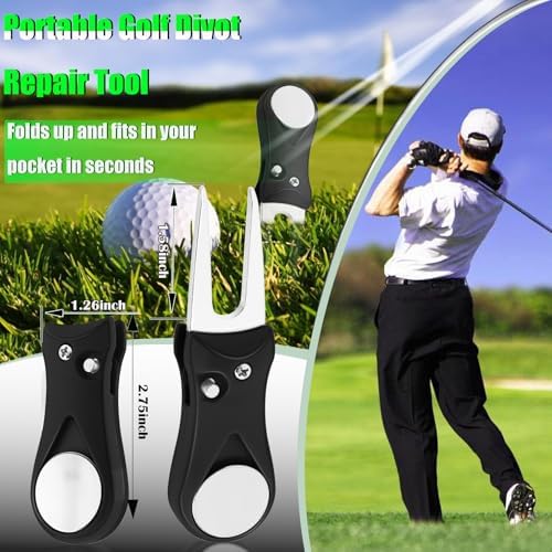Foldable Golf Divot Tool, 2 Pack Stainless Steel Repair Tool - Image 3