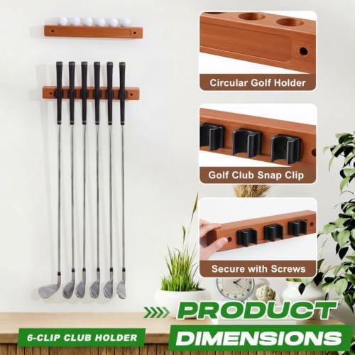 Xuhal 2Pcs Wall Mount Golf Club Display Rack Golf Ball Holder - Image 3