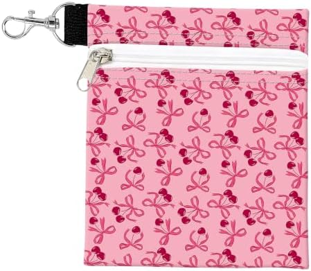 Golf Tee Pouch with Zipper and Metal Clip, Portable Golf Accessory Bag by Unknown
