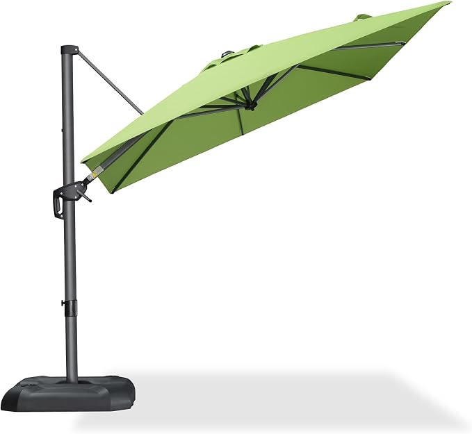 PURPLE LEAF Outdoor Umbrella 8' x 8' Square Sun Protection Apple Green | Smooth - Image 2
