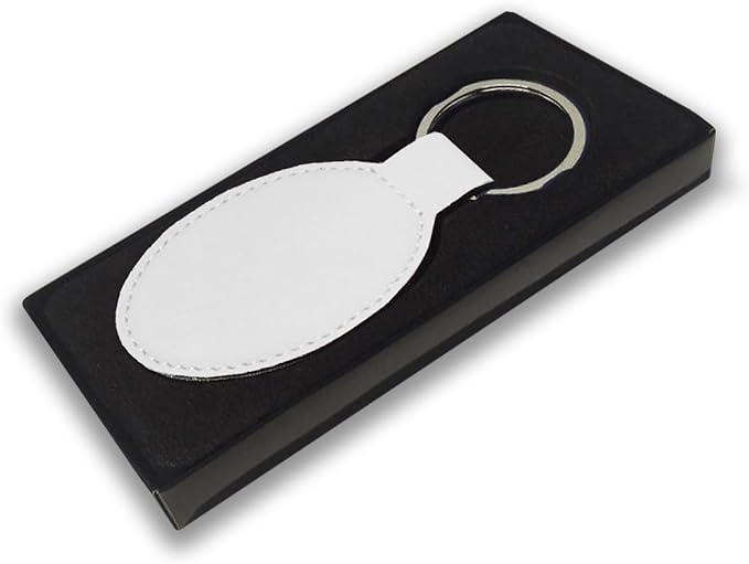 LaserGram Oval Keychain, Golf Ball, Personalized Engraving Included (White)