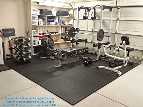 American Floor Mats Heavy Duty Horse Stall Tiles - Black, Solid, 10" x 12", 30 Tiles Total, 0.5" Thick