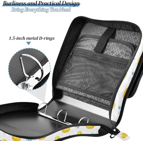 Zipper Binder Bag 3 Ring File Folder Portfolio Organizer Zippered Binder Bags - Image 7