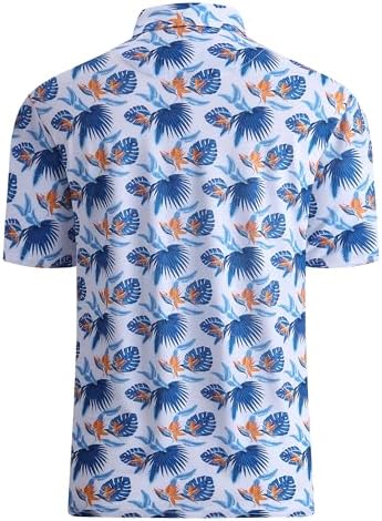 Alex Vando Mens Golf Shirt Moisture Wicking Print Performance Polo Shirt - Image 2