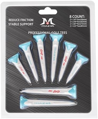 MAZEL Plastic Golf Tees 8 Pack｜Excellent Durability and Stability Plastic Tees by MAZEL