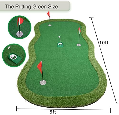 Chriiena Golf Putting Green, Large Practice Putting Mat - Image 5