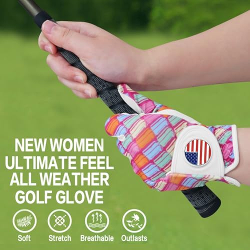 Amy Sport Stylish Pattern Womens Golf Glove - Image 3