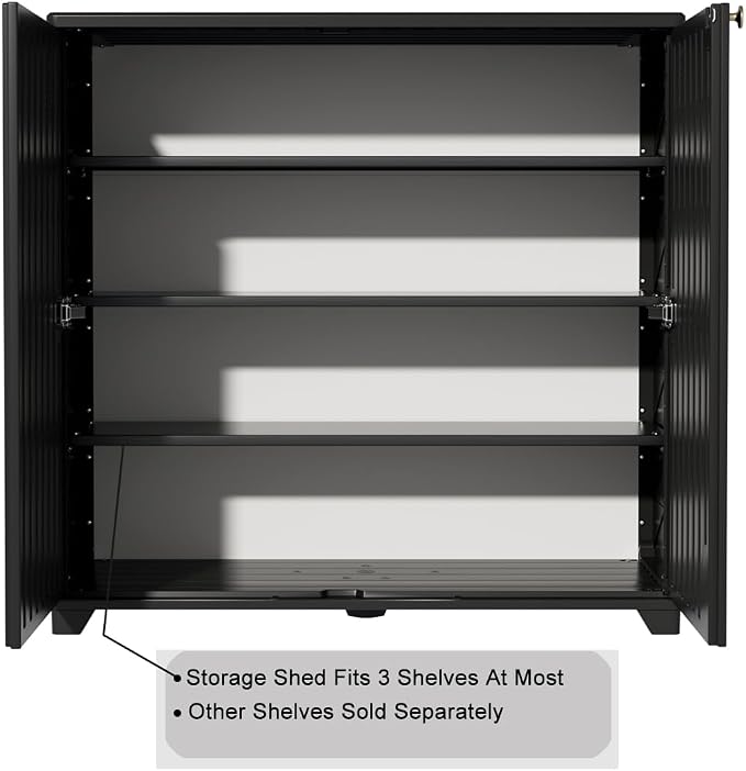 Outdoor Storage Cabinet Waterproof, 60 Gallon Resin Outdoor Storage Shed - Image 7