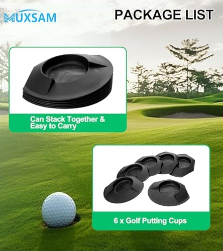 6 Pcs All-Direction Putter Cups Practice Black Golf Putting Cup - Image 4