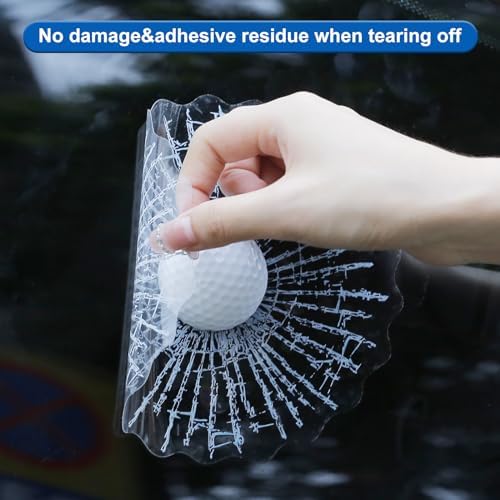 3D Prank Tricky Broken Glass Sticker Car Window Ball Hits Self Adhesive Funny - Image 3