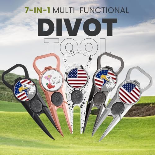 Amy Sport Golf Divot Repair Tool 7-in-1 Leather Grip 3 Pack - Image 6