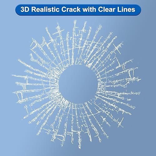 3D Prank Tricky Broken Glass Sticker Car Window Ball Hits Self Adhesive Funny - Image 4