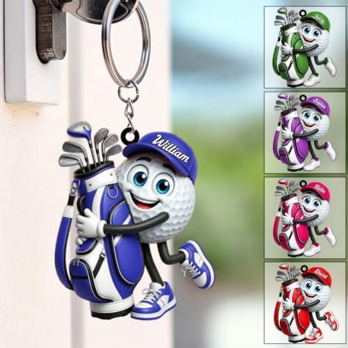 Hugging Golf Bag Funny Golf Ball Keychain - Image 3