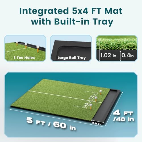 Golf Hitting Mat with Ball Tray - Image 4