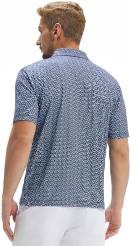 M MAELREG Mens Golf Shirt Short Sleeve Dry Fit Print Moisture Wicking - Image 4