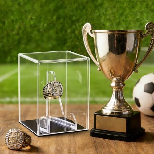 Hooqict Championship Ring Display Case Clear Acrylic Ring Case Display Box UV - Image 3