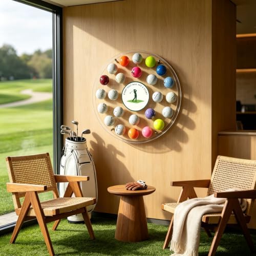 Golf Ball Display Rack, 24 Pieces Wood Acrylic Golf Ball Display case. - Image 4