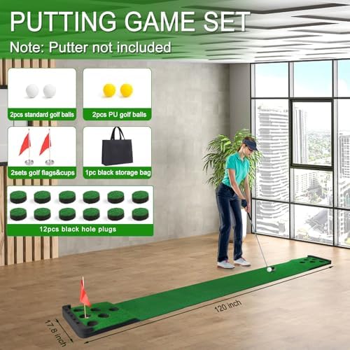 Golf Putting Game Set, Indoor Putting Green Mat - Image 5