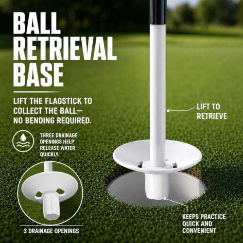 3FT Golf Flagstick for Backyard Practice Putting Green, Detachable Flag Pole - Image 5
