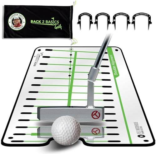 BACK 2 BASICS Golf Putting Mirror Compact Dual-Sided Alignment Trainer Tool by BACK2BASICSGOLF