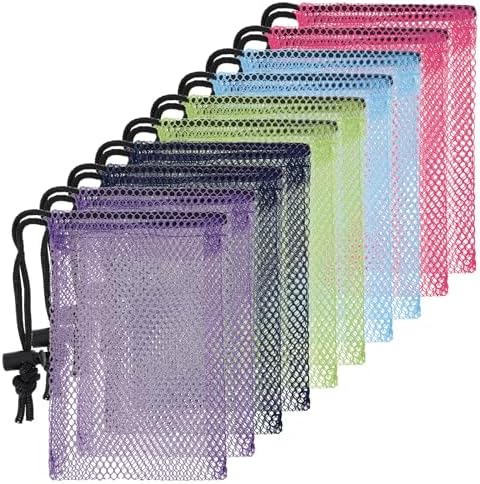 10 Pcs Drawstring Mesh Bags Small Colorful Nylon Net Storage Bags 6 x 4 Inch by Unknown