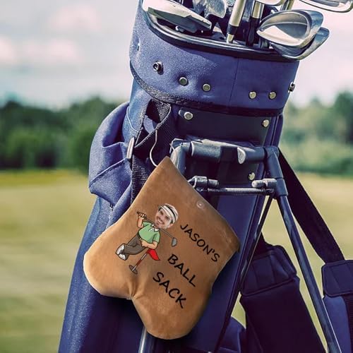 Personalized Golf Ball Bag, Custom Cartoon Character & Name on Golf Shag Bag - Image 3