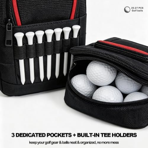 Golf Valuables Pouch Portable Multi-Pocket Storage Bag - Image 3