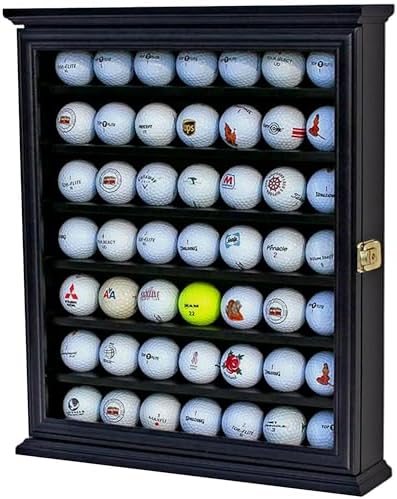 DisplayGifts 49 Golf Ball Display Case Cabinet Wall Rack Holder Frame by Display+Accessories