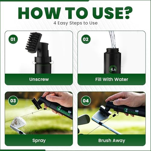 Golf Club Cleaner Brush with Water Spray - Image 5