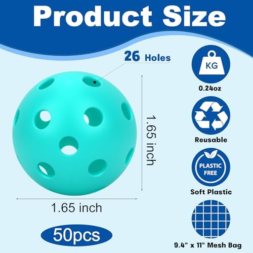 Coopay 24/50/100 Pack Practice Baseball 42mm Mini Plastic Hollow Softballs - Image 2