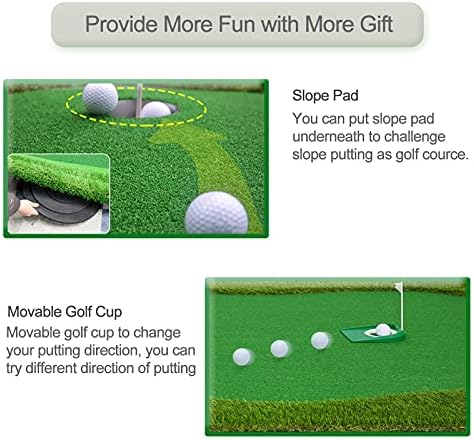 Chriiena Golf Putting Green, Large Practice Putting Mat - Image 4