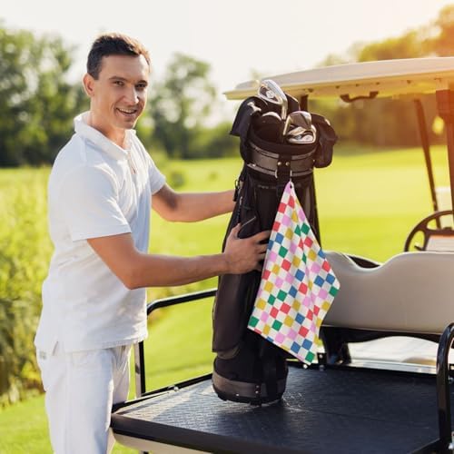 Colorful Checkered Golf Towel Microfiber - Image 6