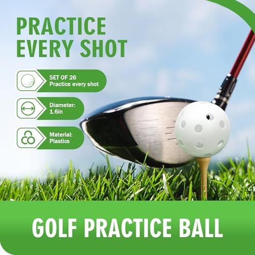 26 Pack Practice Golf Balls, 41mm Hollow Airflow Plastic Golf Balls - Image 3
