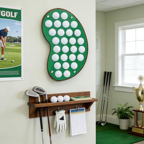 27 Balls Solid Wood Golf Ball Display Wall Mount - Image 5