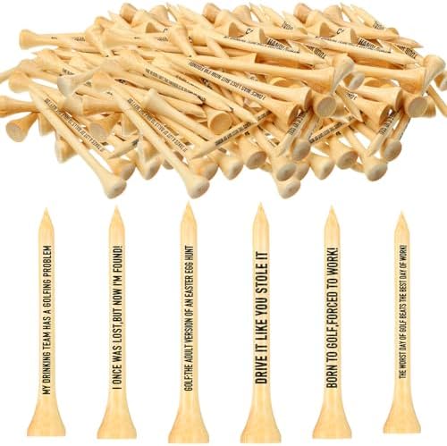 Hollowfly Funny Golf Tees 2-3/4 in Bamboo Golf Gifts by Hollowfly