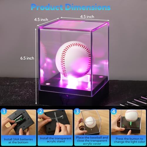 4 Pack Baseball Display Case - Image 6