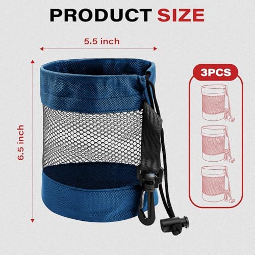 3PCS Golf Ball Bags with Drawstring, Nylon Mesh Bag - Image 3