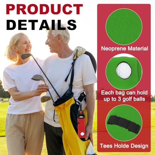uxcell Golf Ball Carry Bag, Waist-Mounted Storage Bag Neoprene Golf Tee Holder - Image 3