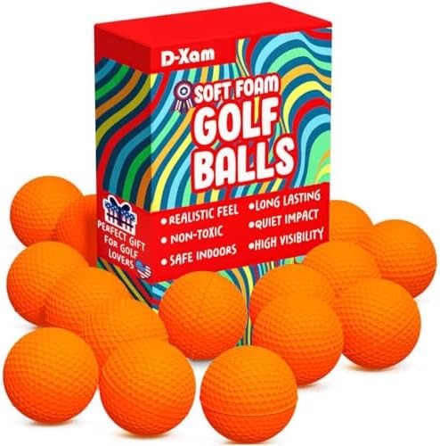 Foam Golf Balls Bulk 40, 24 or 15 Pack Practice Golf Ball Multicolor 41mm by D-Xam