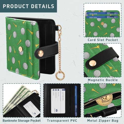 VIGTRO Golf Ball Tee Green Women Wallet RFID Blocking PU Leather Credit Card - Image 3