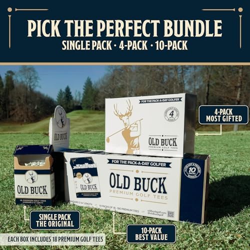 Old Buck 2 3/4" Bamboo Golf Tees, Premium Wooden Driver Tees in Cigarette-Style - Image 6