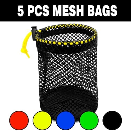 JKL 5 Pack Small Golf Ball Bags, Golf Mesh pouch, Sports Net, Round Storag - Image 2